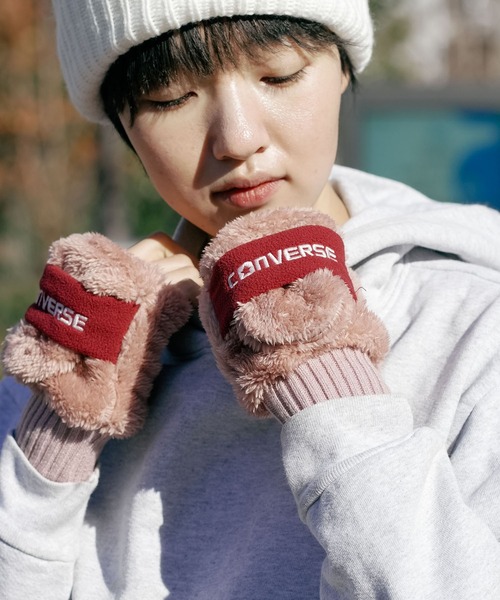 CONVERSE（コンバース）の「【CONVERSE/コンバース】フリースバンド ボアグローブ ミトン（手袋・レディース・グレー/ホワイト/ピンク・ONE SIZE）」の20枚目の写真