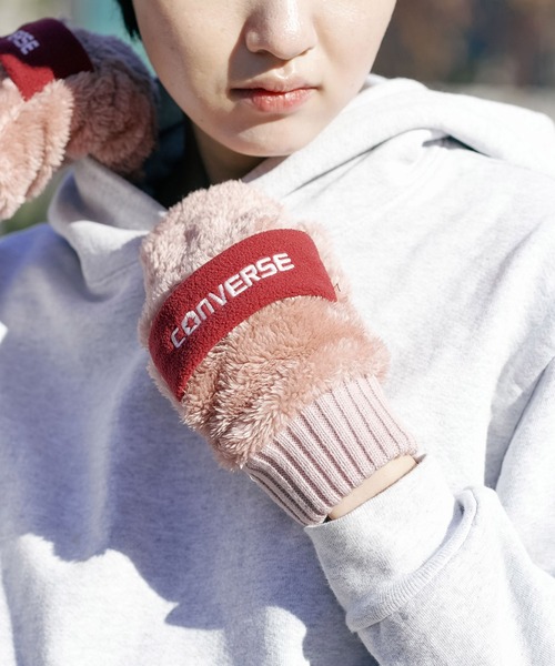 CONVERSE（コンバース）の「【CONVERSE/コンバース】フリースバンド ボアグローブ ミトン（手袋・レディース・グレー/ホワイト/ピンク・ONE SIZE）」の22枚目の写真