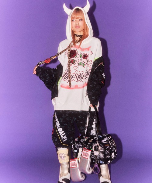 HEY!MrsROSE(ヘイミセスローズ)の「HEY! Mrs ROSE(ヘイ!ミセスローズ)HEY!Mr.GALFY 走り屋トラックパンツ(その他パンツ・レディース・ブラック/ピンク・FREE)」の3枚目の写真
