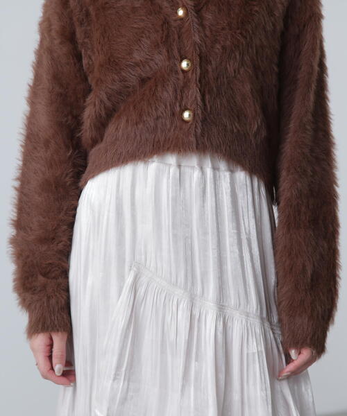 FREE'S MART（フリーズマート）の「◆【はかな企画】金ボタンロングシャギーニットカーデ〈ＭＦＭ〉（ニット/セーター・レディース・ホワイト/ブラウン/レッド/ネイビー・FREE）」の11枚目の写真