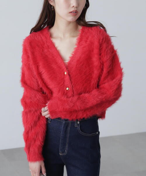 FREE'S MART（フリーズマート）の「◆【はかな企画】金ボタンロングシャギーニットカーデ〈ＭＦＭ〉（ニット/セーター・レディース・ホワイト/ブラウン/レッド/ネイビー・FREE）」の16枚目の写真