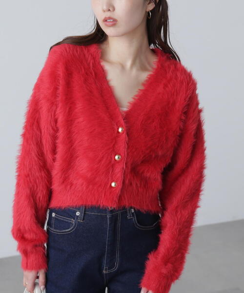 FREE'S MART（フリーズマート）の「◆【はかな企画】金ボタンロングシャギーニットカーデ〈ＭＦＭ〉（ニット/セーター・レディース・ホワイト/ブラウン/レッド/ネイビー・FREE）」の17枚目の写真