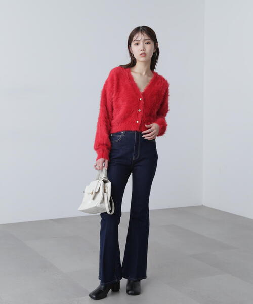 FREE'S MART（フリーズマート）の「◆【はかな企画】金ボタンロングシャギーニットカーデ〈ＭＦＭ〉（ニット/セーター・レディース・ホワイト/ブラウン/レッド/ネイビー・FREE）」の18枚目の写真