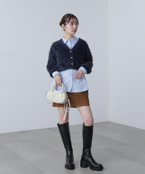 FREE'S MART（フリーズマート）の「◆【はかな企画】金ボタンロングシャギーニットカーデ〈ＭＦＭ〉（ニット/セーター・レディース・ホワイト/ブラウン/レッド/ネイビー・FREE）」の6枚目の写真