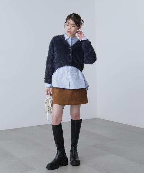 FREE'S MART（フリーズマート）の「◆【はかな企画】金ボタンロングシャギーニットカーデ〈ＭＦＭ〉（ニット/セーター・レディース・ホワイト/ブラウン/レッド/ネイビー・FREE）」の7枚目の写真