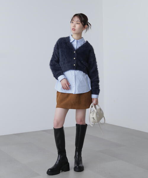 FREE'S MART（フリーズマート）の「◆【はかな企画】金ボタンロングシャギーニットカーデ〈ＭＦＭ〉（ニット/セーター・レディース・ホワイト/ブラウン/レッド/ネイビー・FREE）」の8枚目の写真