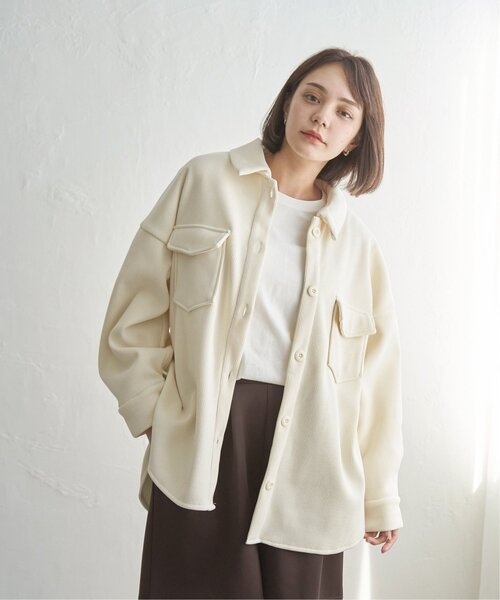 notch.（ノッチ）の「コーデュロイ裏フリースCPOジャケット（その他アウター・レディース・ブラック/アイボリー/ブラウン・M）」の2枚目の写真