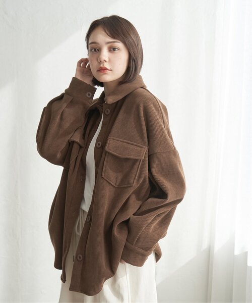 notch.（ノッチ）の「コーデュロイ裏フリースCPOジャケット（その他アウター・レディース・ブラック/アイボリー/ブラウン・M）」の5枚目の写真
