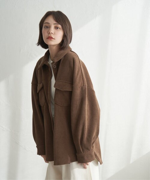 notch.（ノッチ）の「コーデュロイ裏フリースCPOジャケット（その他アウター・レディース・ブラック/アイボリー/ブラウン・M）」の6枚目の写真