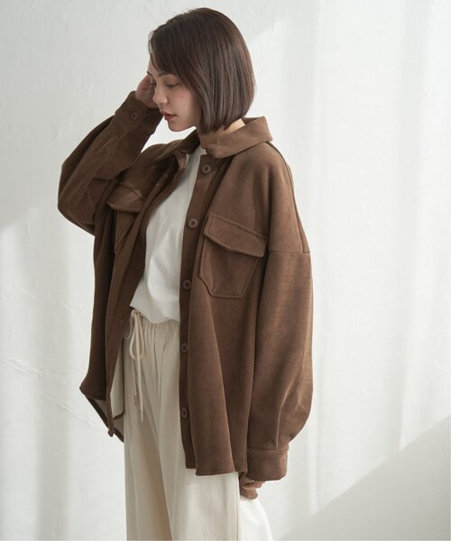 notch.（ノッチ）の「コーデュロイ裏フリースCPOジャケット（その他アウター・レディース・ブラック/アイボリー/ブラウン・M）」の9枚目の写真