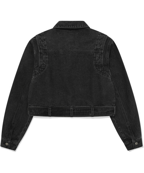 COVERNAT WOMAN（カバーナットウーマン）の「[COVERNAT x WRANGLER] ウィメンズ オリジナル デニム クロップ ベルト付きジャケット ダークグレー（デニムジャケット・レディース・その他・MEDIUM/SMALL）」の8枚目の写真