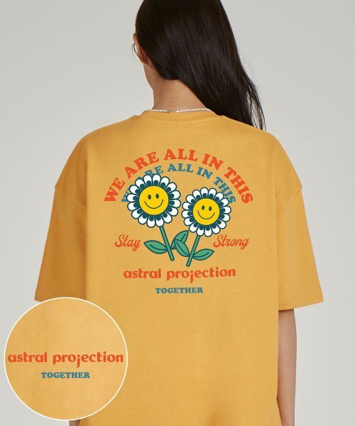 ASTRAL PROJECTION(アストラルプロジェクション)の「スマイルデイジーラウンドネック15番手コットン半袖Tシャツ_チェダー(Tシャツ/カットソー・レディース・その他・LARGE/X-LARGE)」の1枚目の写真