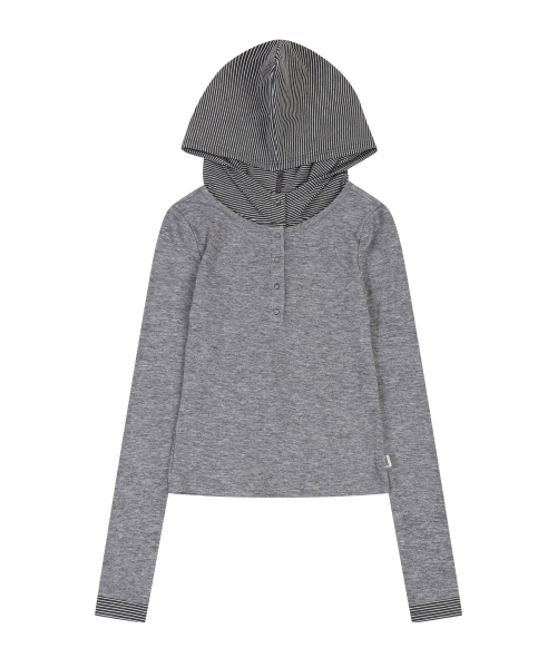 ORDINARY HOLIDAY（オーディナリー ホリデー）の「LAYERED SLIM HOODIE [MELANGE]（パーカー・レディース・その他・FREE）」の2枚目の写真