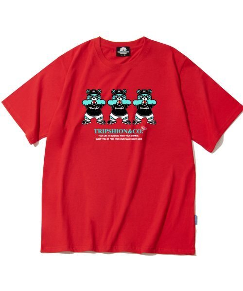 TRIPSHION(トリップション)の「ミントキャンディベアロゴTシャツ - レッド(Tシャツ/カットソー・メンズ・その他・LARGE/MEDIUM/X-LARGE)」の1枚目の写真