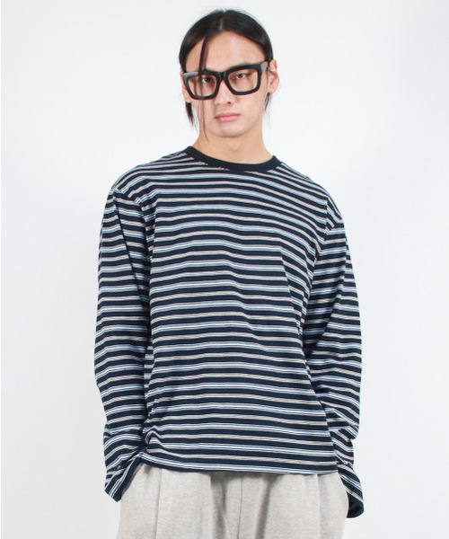 DEMARC(ドゥマーク)の「M MULTI STRIPE LONG SLEEVE TEE - Navy(Tシャツ/カットソー・メンズ・その他・MEDIUM/LARGE)」の6枚目の写真