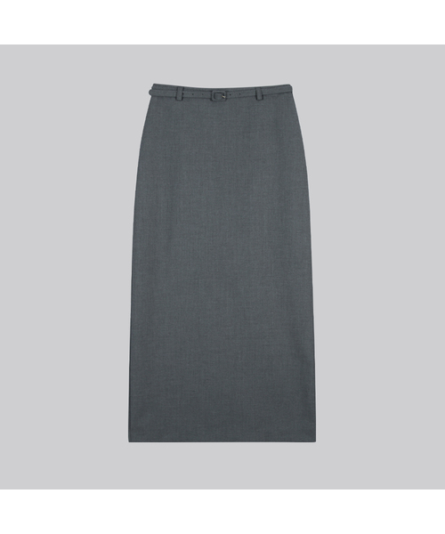 FRIVER07(フリバー07)の「Stripe belted H-line long skirt FRFA01SK03_Charcoal(スカート・レディース・チャコール・SMALL/MEDIUM)」の1枚目の写真