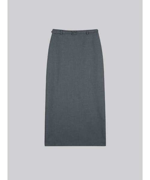 FRIVER07(フリバー07)の「Stripe belted H-line long skirt FRFA01SK03_Charcoal(スカート・レディース・チャコール・SMALL/MEDIUM)」の2枚目の写真