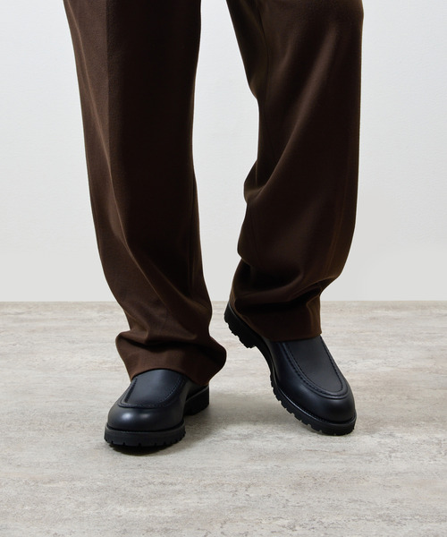 PADRONE(パドローネ)の「PADRONE パドローネ / MOCCASIN SLIP-ON ウォータープルーフレザーモカシンスリッポンシューズ / PU8759-2014(モカシン/デッキシューズ・メンズ・ダークブラウン/ブラック・43/42/41/40)」の3枚目の写真