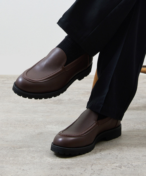 PADRONE(パドローネ)の「PADRONE パドローネ / MOCCASIN SLIP-ON ウォータープルーフレザーモカシンスリッポンシューズ / PU8759-2014(モカシン/デッキシューズ・メンズ・ダークブラウン/ブラック・43/42/41/40)」の20枚目の写真