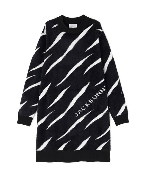 JACK BUNNY ジャックバニー ニットワンピース ブラック系 Jack Bunny!!（ジャックバニー）の「【Jack Bunny!!】12Gダブル