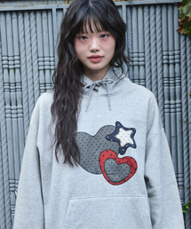 MY HEART刺繍フードパーカーAHP1208(メランジ)