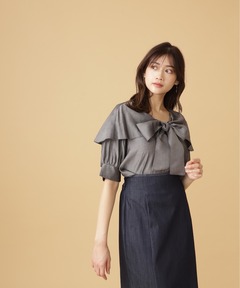 line stone ribbon shirt / ラインストーンリボンシャツ（シャツ