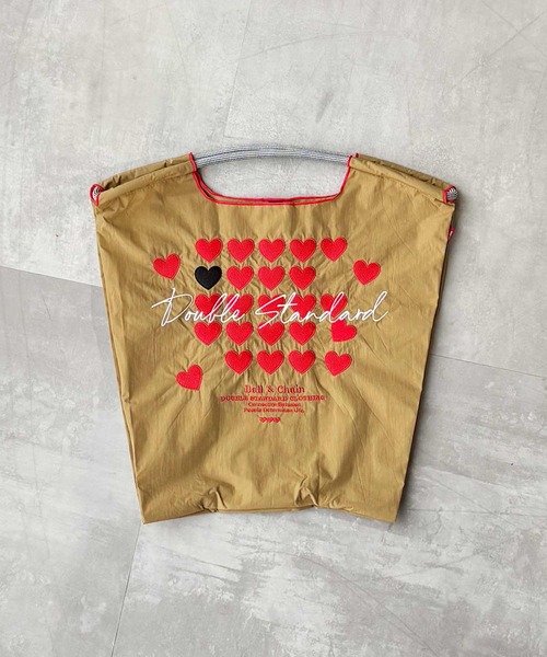 DOUBLE STANDARD CLOTHING（ダブルスタンダードクロージング）の「[Ball&Chain×DOUBLE STANDARD CLOTHING]ハートミニショッピングバッグ（エコバッグ/サブバッグ・レディース・ブラック/キャメル・M）」の6枚目の写真