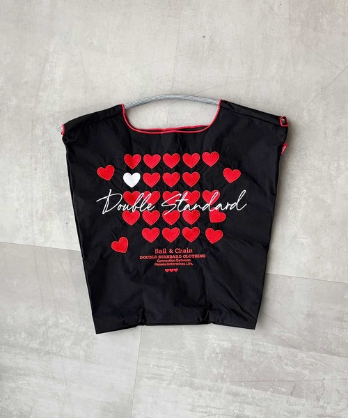 DOUBLE STANDARD CLOTHING（ダブルスタンダードクロージング）の「[Ball&Chain×DOUBLE STANDARD CLOTHING]ハートミニショッピングバッグ（エコバッグ/サブバッグ・レディース・ブラック/キャメル・M）」の8枚目の写真