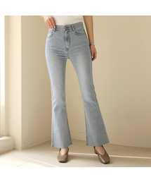 BBAEBBAE（ペッペ）の「ヒドゥンバンディングカッティングロングスリムスパンブーツカットデニムパンツ（デニムパンツ）」