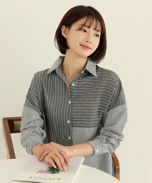 BBAEBBAE（ペッペ）の「アンバランス配色ストライプシャツ（シャツ/ブラウス）」
