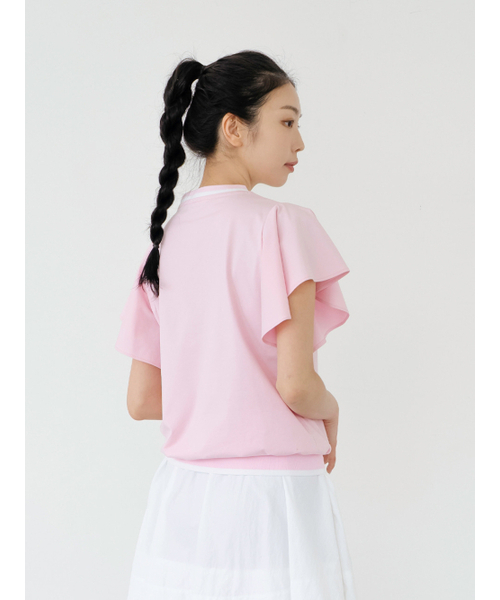 NITINA(ニティナ)の「フレアスリーブレスPK(Tシャツ/カットソー・レディース・ピンク・SMALL/MEDIUM)」の3枚目の写真