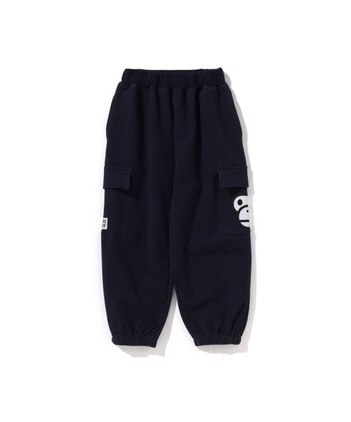 A BATHING APE(アベイシングエイプ)の「BABY MILO SWEATPANTS(スウェットパンツ・キッズ・ネイビー・140/100/120/130/90/110)」の1枚目の写真