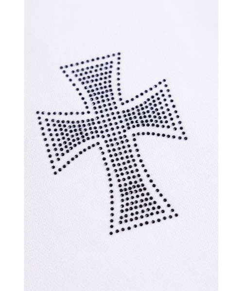 UNKNOWN LONDON（アンノウン・ロンドン）の「スエットパンツ｜White Cross Rhinestone Jogger｜Unknown London（スウェットパンツ・メンズ・ホワイト・MEDIUM/LARGE/X-LARGE/SMALL）」の3枚目の写真