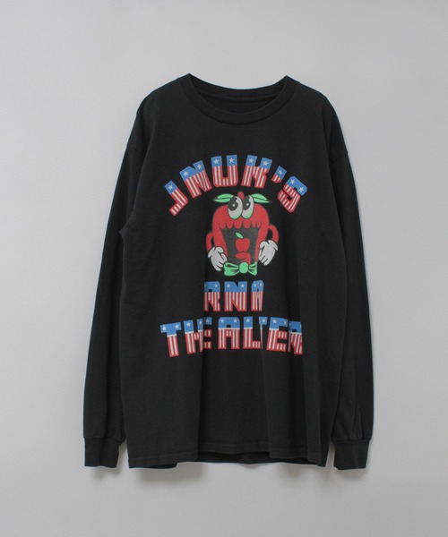 RNA（アールエヌエー）の「M2617 ジャンクアップルプリントロンＴ（Tシャツ/カットソー・レディース・ブラック/ホワイト/オレンジ・MEDIUM）」の8枚目の写真
