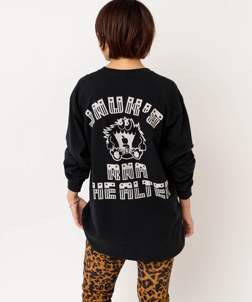 RNA（アールエヌエー）の「M2617 ジャンクアップルプリントロンＴ（Tシャツ/カットソー・レディース・ブラック/ホワイト/オレンジ・MEDIUM）」の7枚目の写真