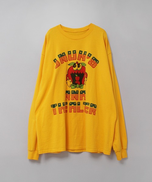 RNA（アールエヌエー）の「M2617 ジャンクアップルプリントロンＴ（Tシャツ/カットソー・レディース・ブラック/ホワイト/オレンジ・MEDIUM）」の11枚目の写真