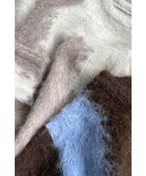 marjour(マージュール)の「INTARSIA BICOLOR MOHAIR KNIT(ニット/セーター・レディース・ブラウン/オフホワイト・M)」の3枚目の写真