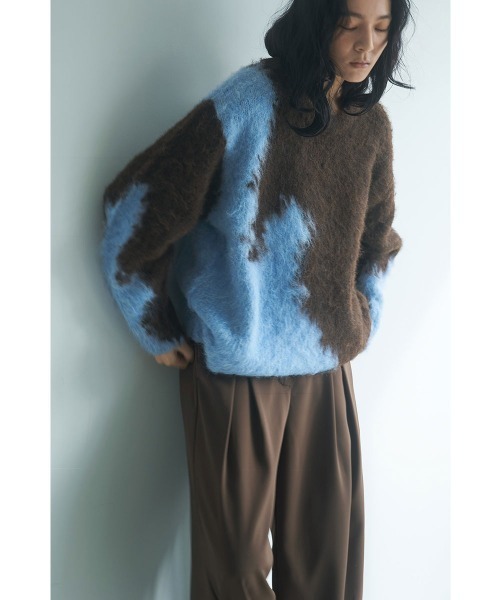 marjour(マージュール)の「INTARSIA BICOLOR MOHAIR KNIT(ニット/セーター・レディース・ブラウン/オフホワイト・M)」の8枚目の写真