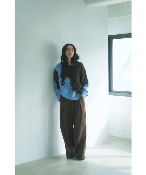 marjour(マージュール)の「INTARSIA BICOLOR MOHAIR KNIT(ニット/セーター・レディース・ブラウン/オフホワイト・M)」の9枚目の写真