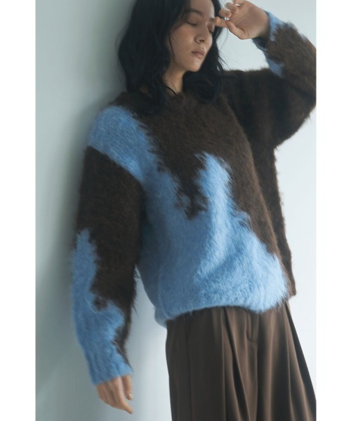 marjour(マージュール)の「INTARSIA BICOLOR MOHAIR KNIT(ニット/セーター・レディース・ブラウン/オフホワイト・M)」の14枚目の写真