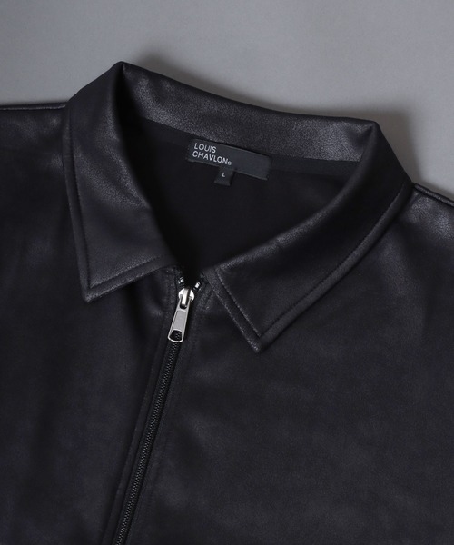 ANPAS(アンパス)の「Faux Leather-Style Collared Light Jacket/PUレザー風襟付きブルゾン フェイクレザー加工ジャケット ライトアウター メンズ(ブルゾン・メンズ・ブラウン/ブラック・M/L/LL)」の5枚目の写真