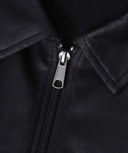 ANPAS(アンパス)の「Faux Leather-Style Collared Light Jacket/PUレザー風襟付きブルゾン フェイクレザー加工ジャケット ライトアウター メンズ(ブルゾン・メンズ・ブラウン/ブラック・M/L/LL)」の6枚目の写真