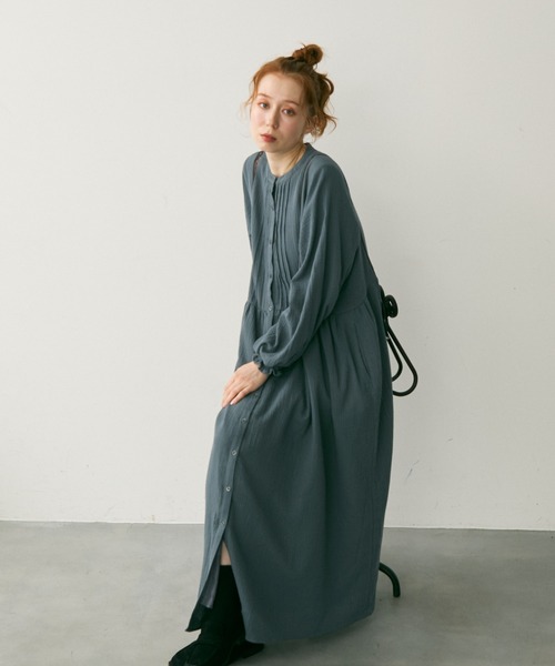 Crisp(クリスプ)の「タックレースダブルガーゼワンピース(ワンピース・レディース・レッド/グレイッシュブルー・FREE)」の12枚目の写真