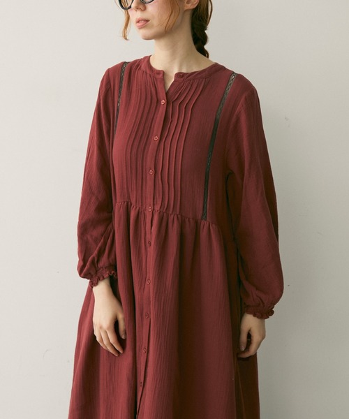 セール】タックレースダブルガーゼワンピース（ワンピース）｜Crisp