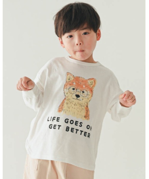 nicohrat(ニコフラート)の「ニコフラート 柴犬ロングTシャツ(Tシャツ/カットソー・キッズ・グレー/グリーン/オフホワイト・120cm/110cm/100cm/140cm/130cm/90cm)」の15枚目の写真