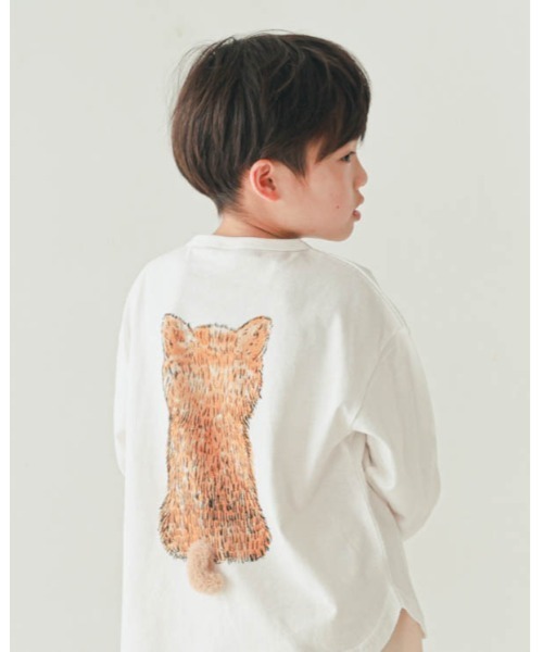 nicohrat(ニコフラート)の「ニコフラート 柴犬ロングTシャツ(Tシャツ/カットソー・キッズ・グレー/グリーン/オフホワイト・120cm/110cm/100cm/140cm/130cm/90cm)」の17枚目の写真