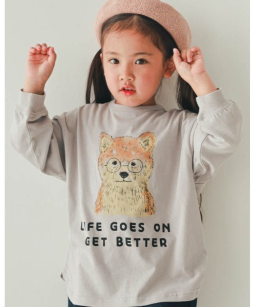 nicohrat(ニコフラート)の「ニコフラート 柴犬ロングTシャツ(Tシャツ/カットソー・キッズ・グレー/グリーン/オフホワイト・120cm/110cm/100cm/140cm/130cm/90cm)」の19枚目の写真