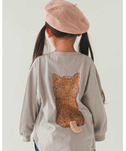 nicohrat(ニコフラート)の「ニコフラート 柴犬ロングTシャツ(Tシャツ/カットソー・キッズ・グレー/グリーン/オフホワイト・120cm/110cm/100cm/140cm/130cm/90cm)」の21枚目の写真
