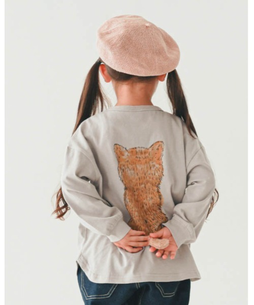 nicohrat(ニコフラート)の「ニコフラート 柴犬ロングTシャツ(Tシャツ/カットソー・キッズ・グレー/グリーン/オフホワイト・120cm/110cm/100cm/140cm/130cm/90cm)」の22枚目の写真