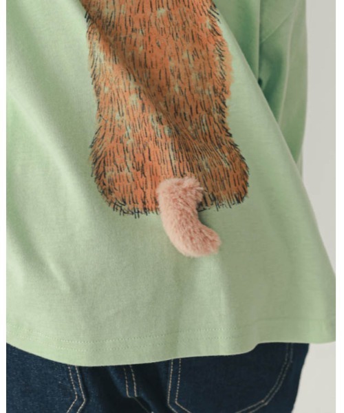 nicohrat(ニコフラート)の「ニコフラート 柴犬ロングTシャツ(Tシャツ/カットソー・キッズ・グレー/グリーン/オフホワイト・120cm/110cm/100cm/140cm/130cm/90cm)」の5枚目の写真